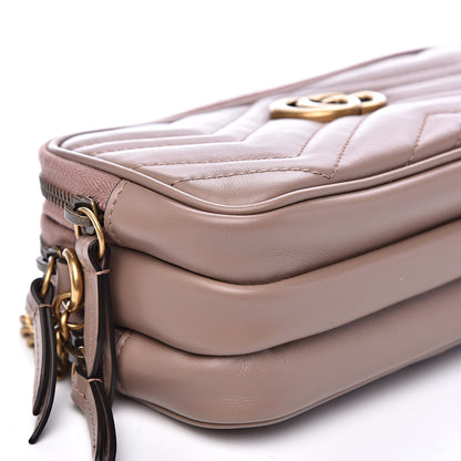 Gucci Calfskin Matelasse Mini GG Marmont Chain Crossbody Bag Porcelain Rose 10 of 11