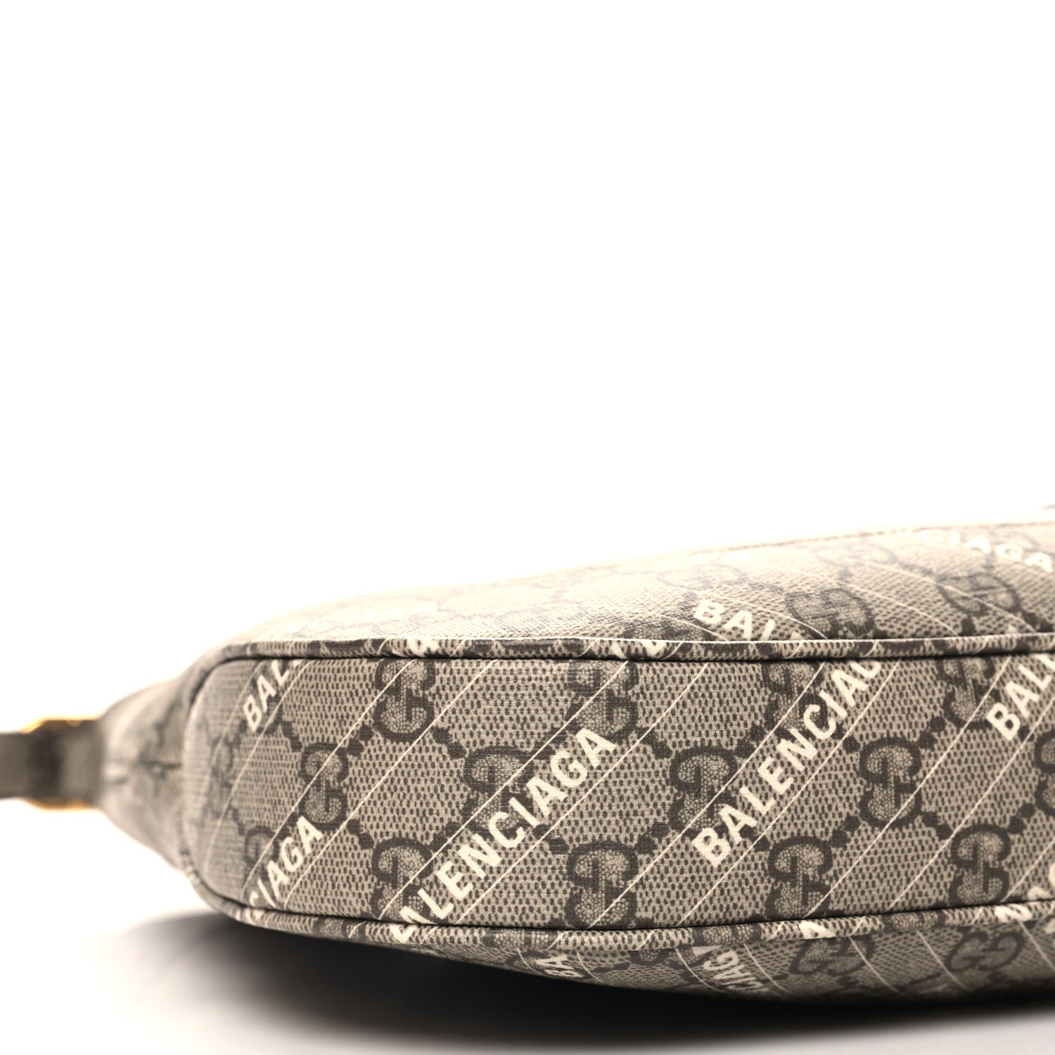 Gucci X BALENCIAGA GG Supreme Monogram Logo Print Medium Jackie 1961 Hobo Beige Ebony 9 of 10