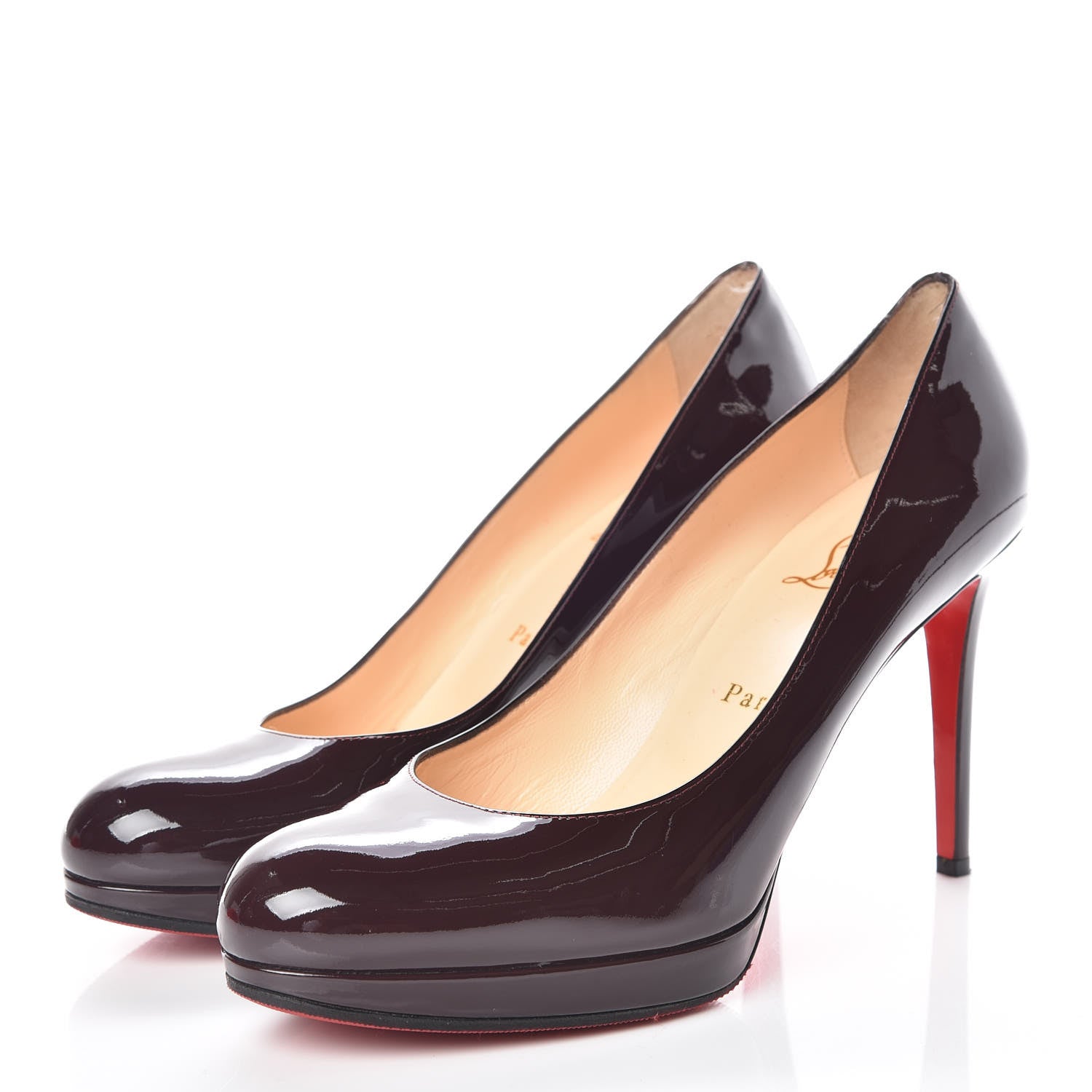 Christian Louboutin Patent New Simple 100 Pumps 39 Burgundy 3 of 10