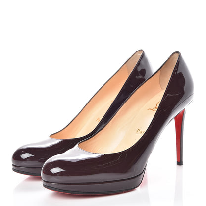 Christian Louboutin Patent New Simple 100 Pumps 39 Burgundy 3 of 10