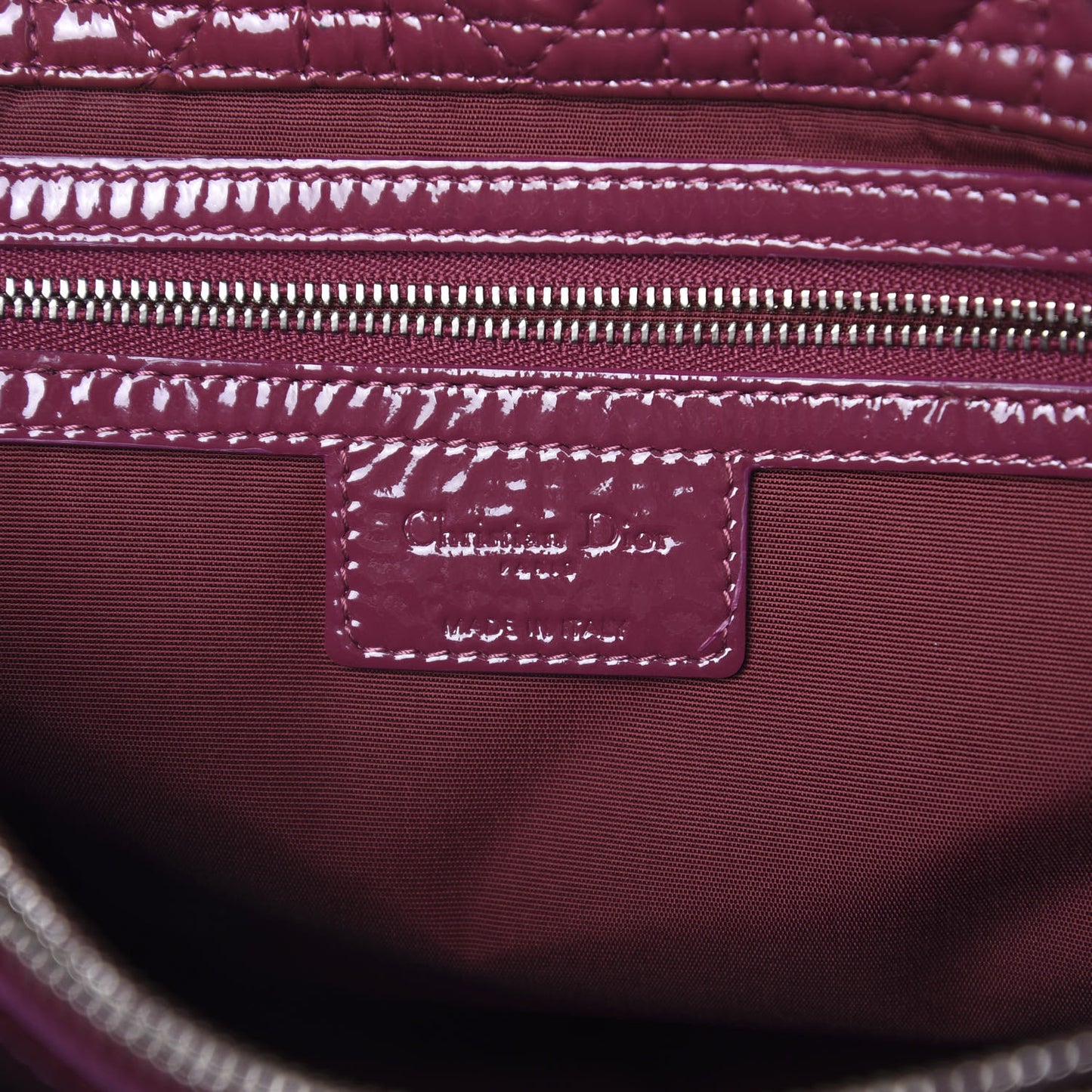 Patent Cannage Large Dior Soft Shopping Tote Dark Pink