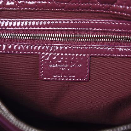 Christian Dior Patent Cannage Large Dior Soft Shopping Tote Dark Pink 6 of 13