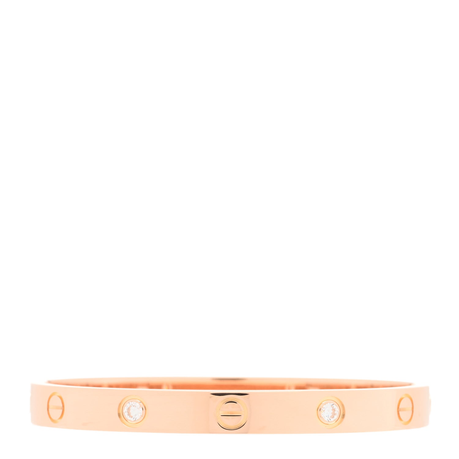 Cartier 18K Pink Gold 4 Diamond LOVE Bracelet 16 1 of 5