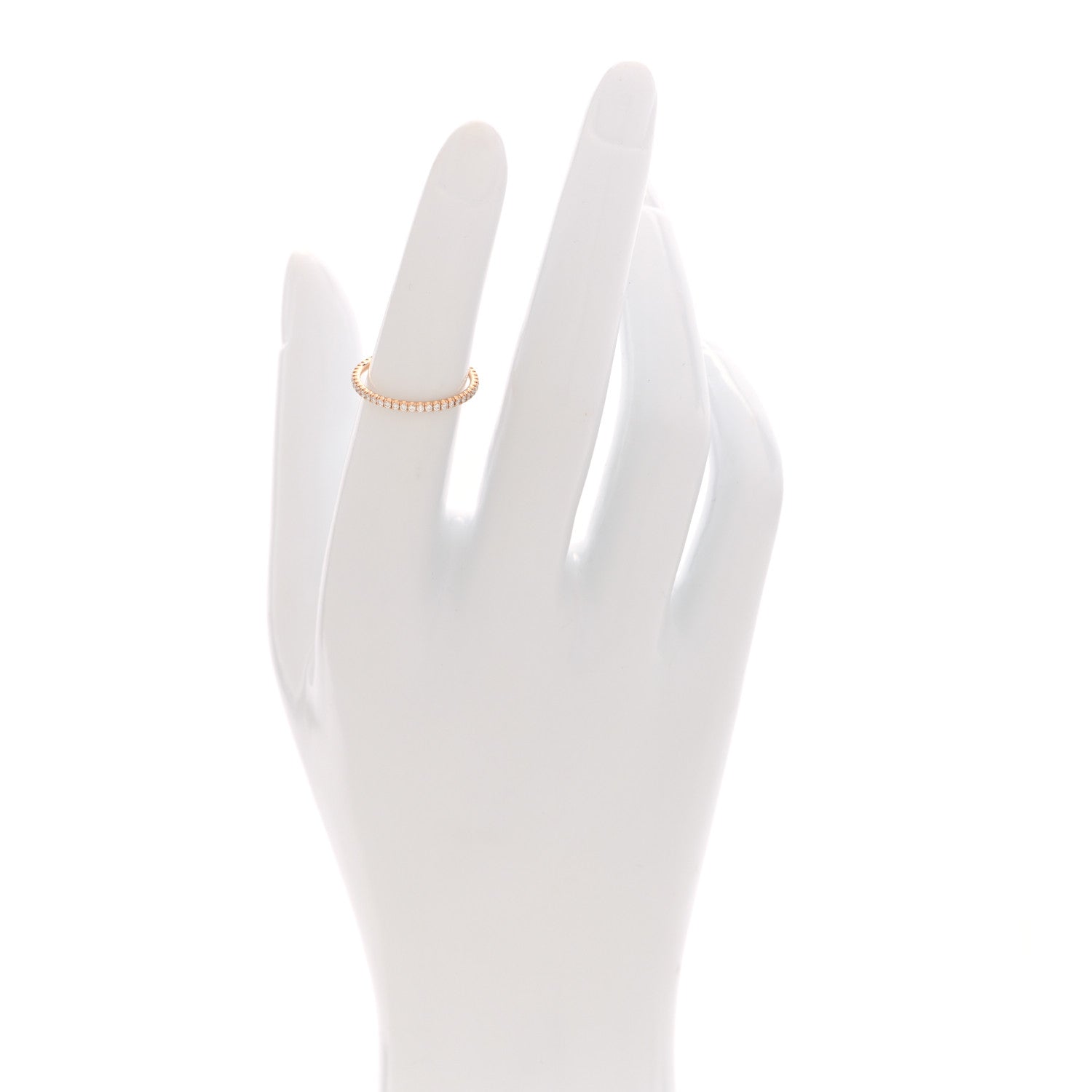 Cartier 18K Pink Gold Diamond 1.5mm Etincelle de Cartier Wedding Band Ring 50 5.25 2 of 5