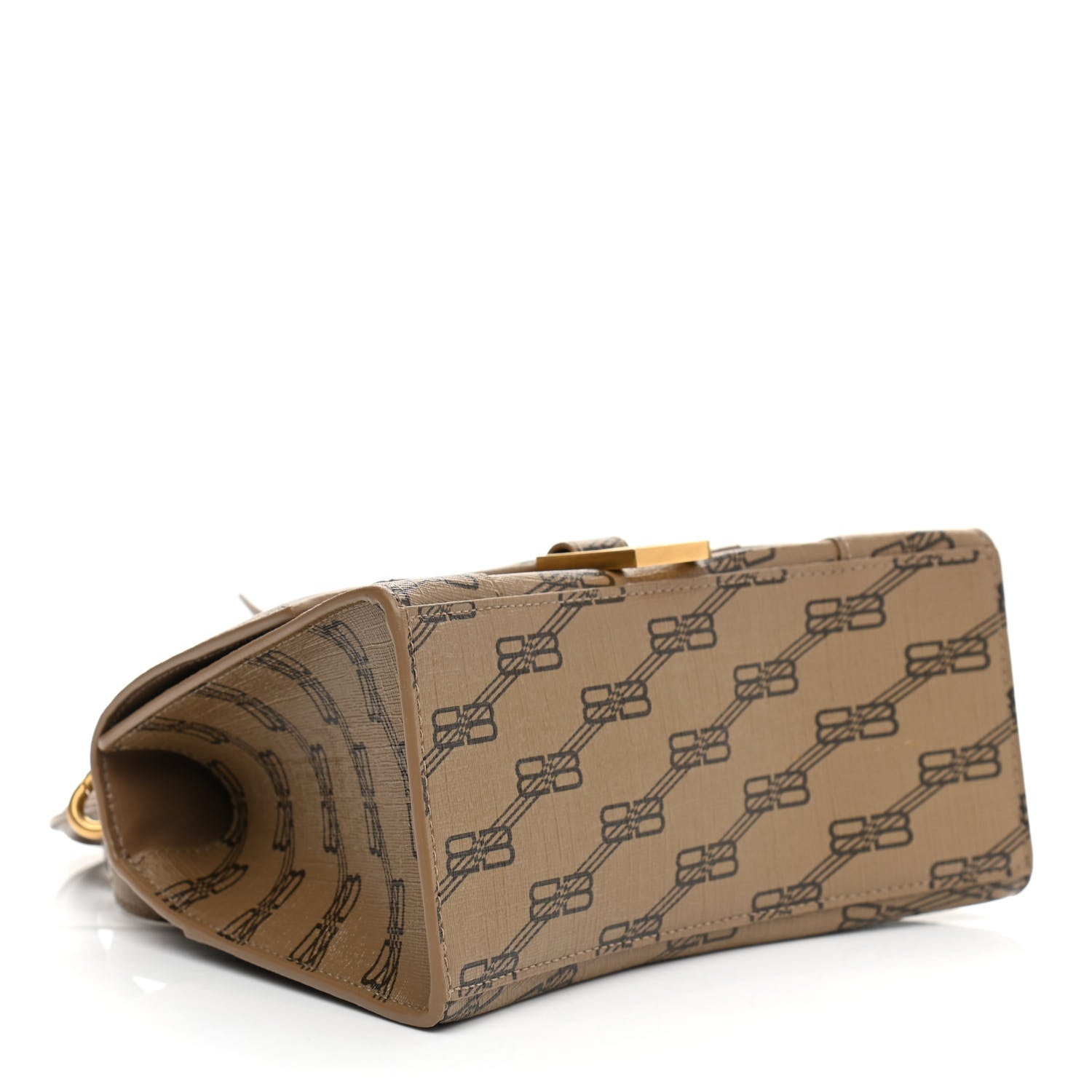 Balenciaga Coated Canvas BB Monogram Small Hourglass Top Handle Bag Beige Brown 3 of 10