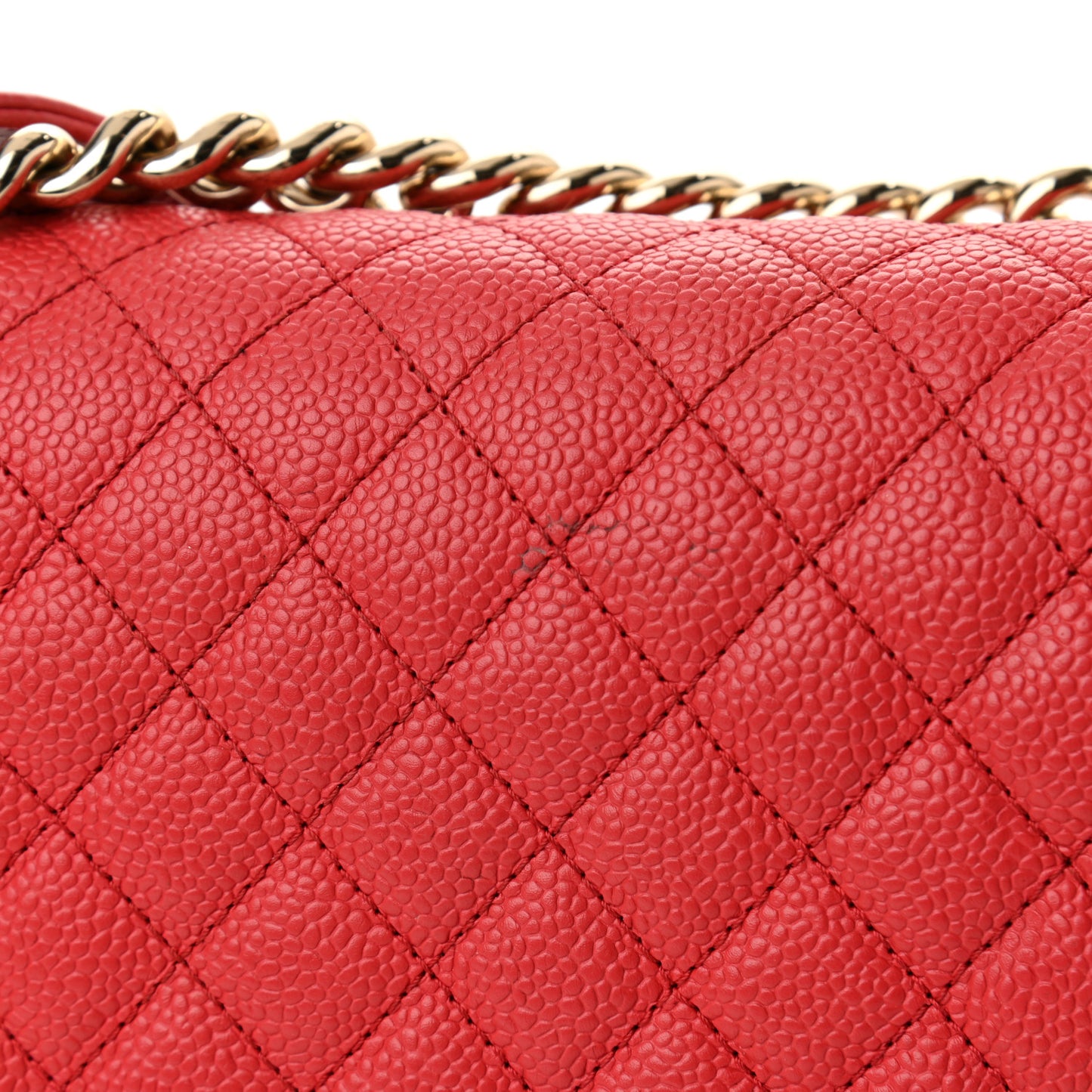 Caviar Quilted New Medium Boy Flap Dark Red