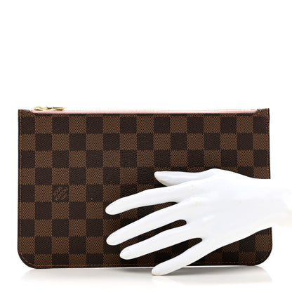 Louis Vuitton Damier Ebene Neverfull MM GM Pochette Rose Ballerine 3 of 7