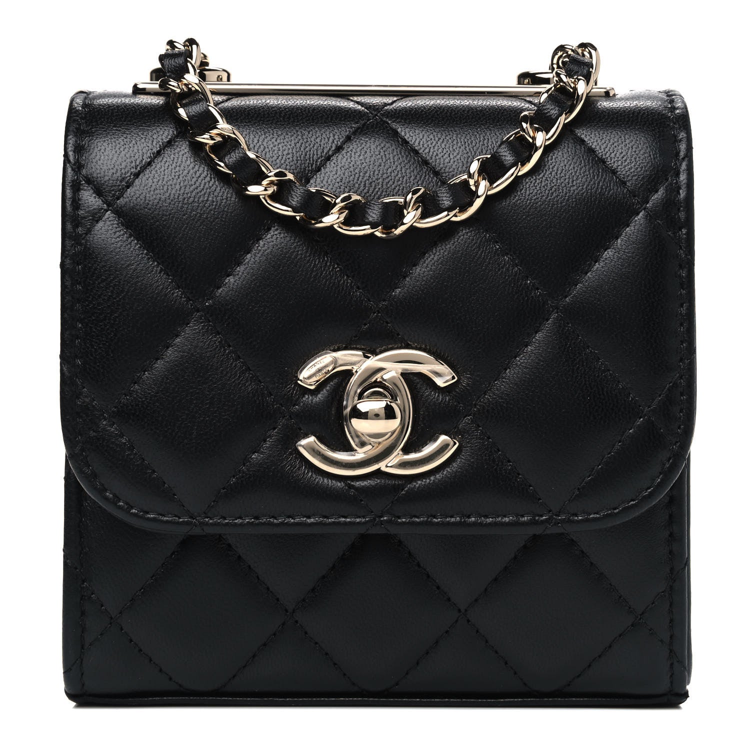 Chanel Lambskin Quilted Mini Trendy CC Chain Wallet Black 1 of 4