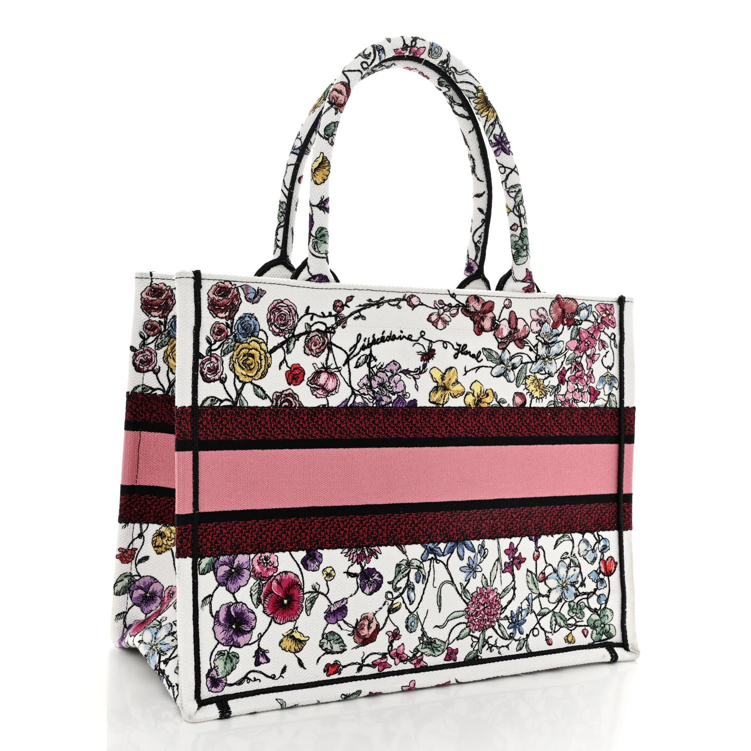 Christian Dior Canvas Embroidered Medium Florilegio Book Tote White Multicolor 3 of 10