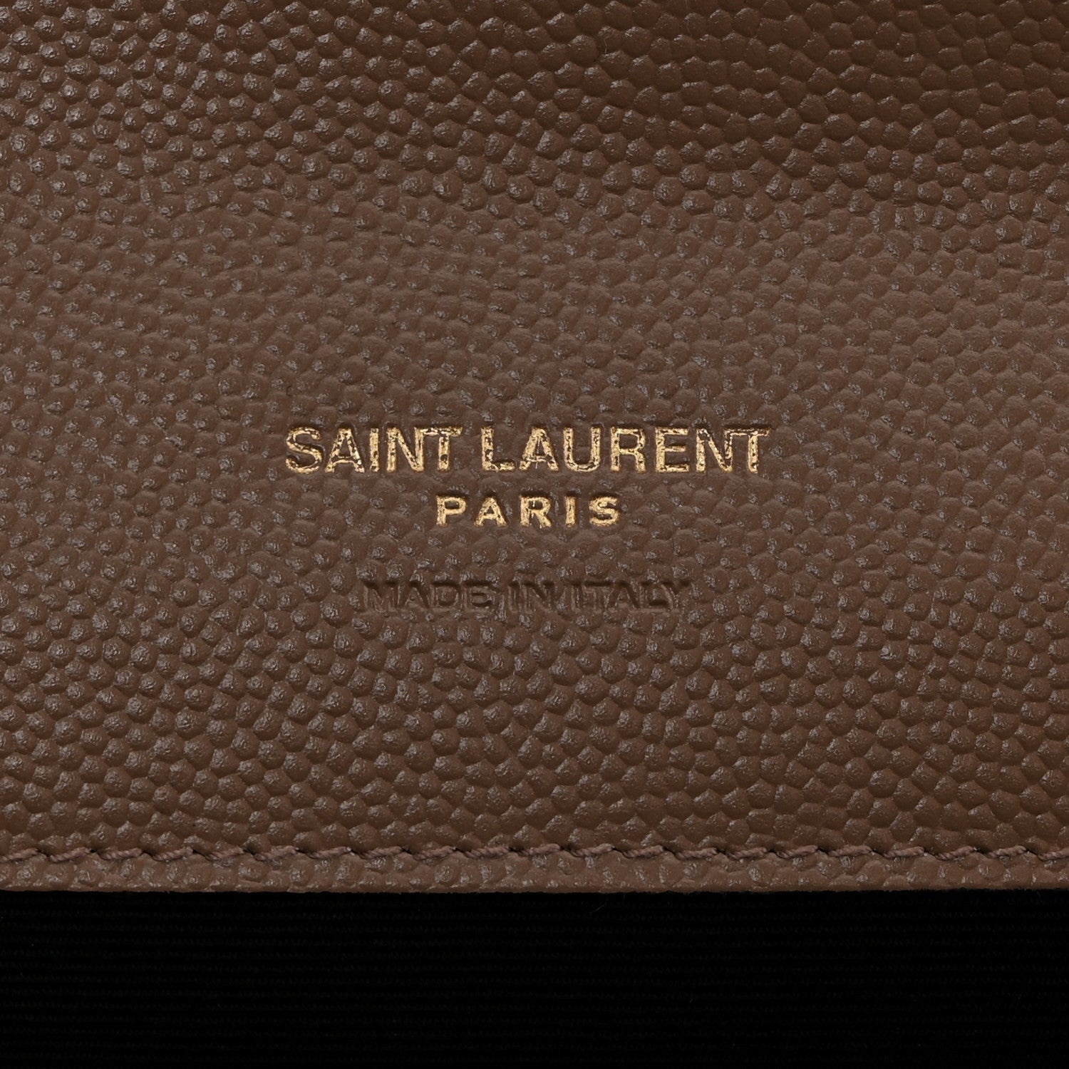 Saint Laurent Grain De Poudre Matelasse Chevron Monogram Cassandre Flap Pouch Taupe 6 of 8