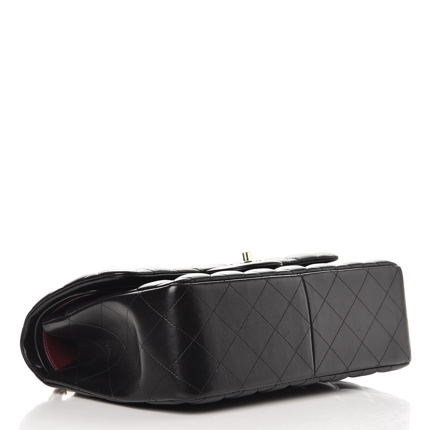 Lambskin Quilted Jumbo Double Flap Black