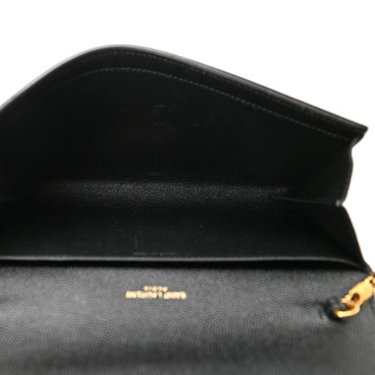 Saint Laurent Grain De Poudre Uptown Chain Wallet Black 6 of 10