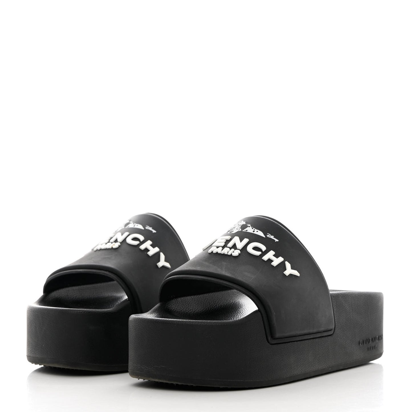 Rubber Logo 101 Dalmatians Print Platform Slides 39 Black