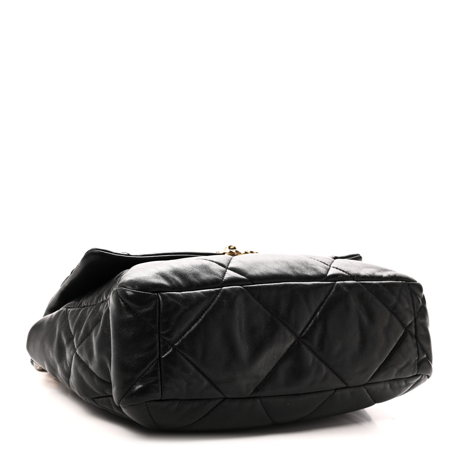 Chanel Shiny Goatskin Quilted Large Chanel 19 Flap Black 4 of 10