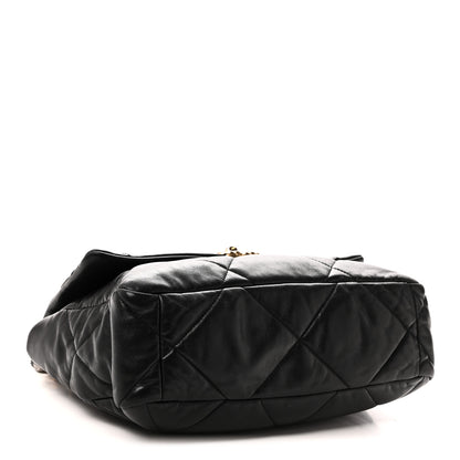 Chanel Shiny Goatskin Quilted Large Chanel 19 Flap Black 4 of 10