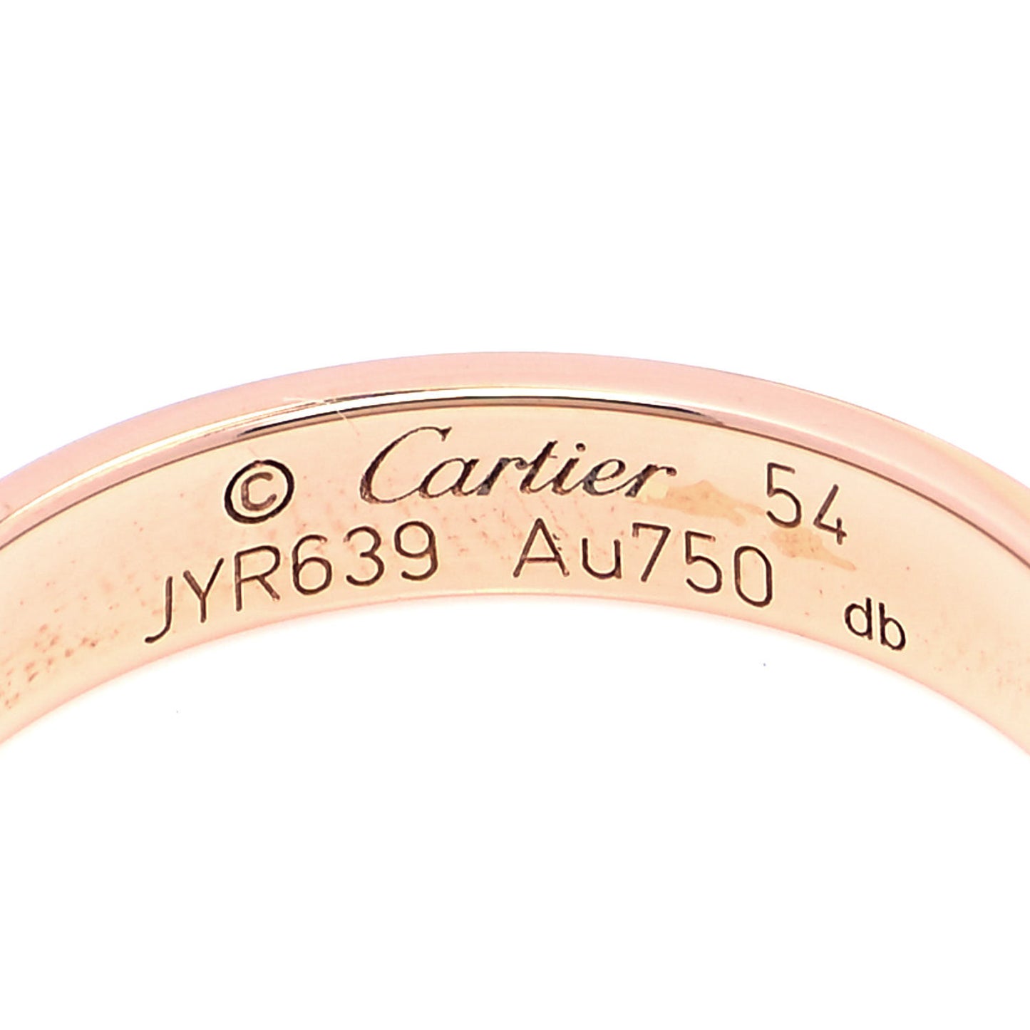 18K Pink Gold 3.5mm LOVE Wedding Band Ring 54 7