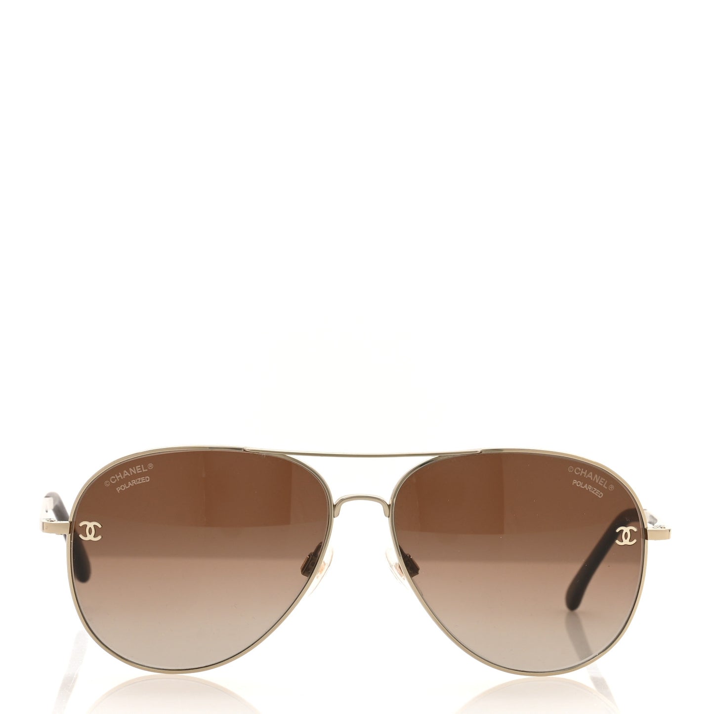 Metal Polarized CC Aviator Sunglasses 4189-T-Q Brown