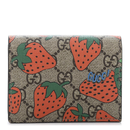 Gucci GG Supreme Monogram Strawberry Card Case 1 of 9