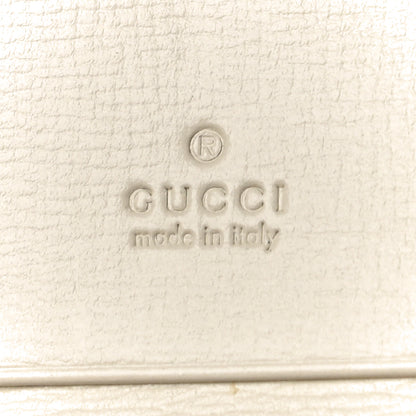 Gucci GG Supreme Monogram Azalea Calfskin Horsebit 1955 Card Case Wallet Beige Ebony Mystic White 6 of 10