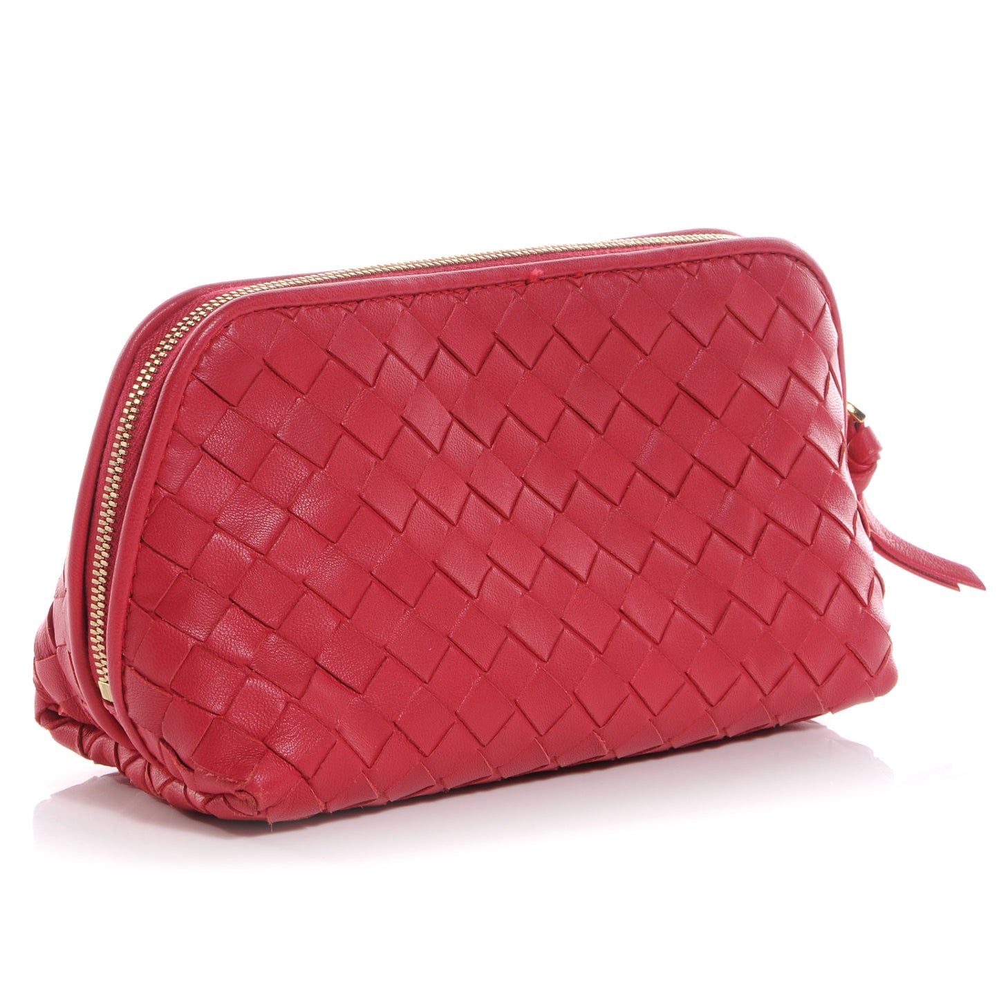 Nappa Intrecciato Small Cosmetic Case Fuchsia