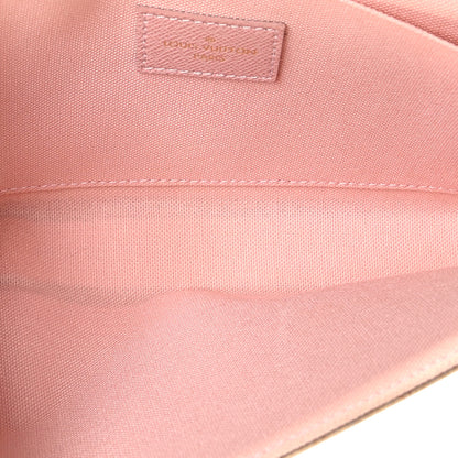Louis Vuitton Damier Azur Pochette Felicie Chain Wallet Rose Ballerine 7 of 8