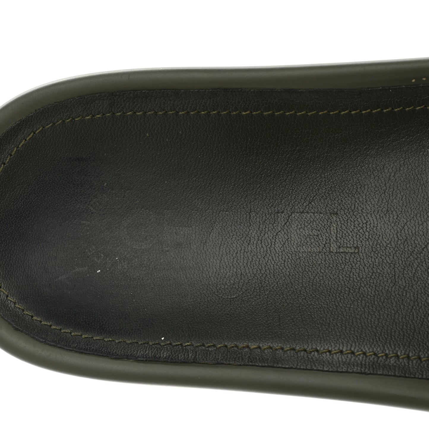 Canvas Chain Flat Sandals 38 Khaki