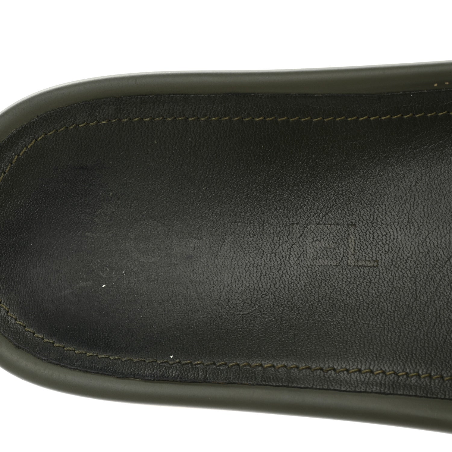 Chanel Canvas Chain Flat Sandals 38 Khaki 7 of 10