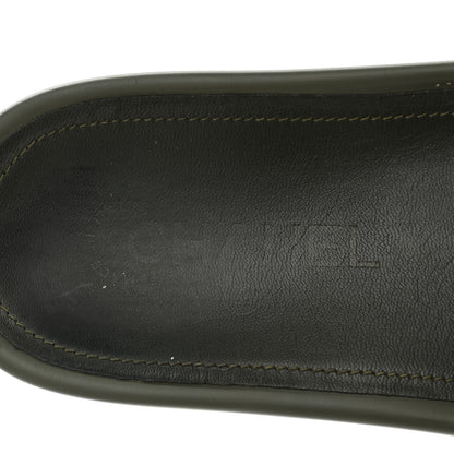 Chanel Canvas Chain Flat Sandals 38 Khaki 7 of 10