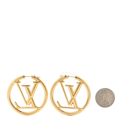 Louis Vuitton Metal Louise Hoop Earrings Gold 2 of 4