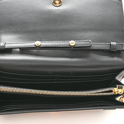 Burberry Grainy Calfskin House Check Henley Wallet On Chain Black 5 of 9