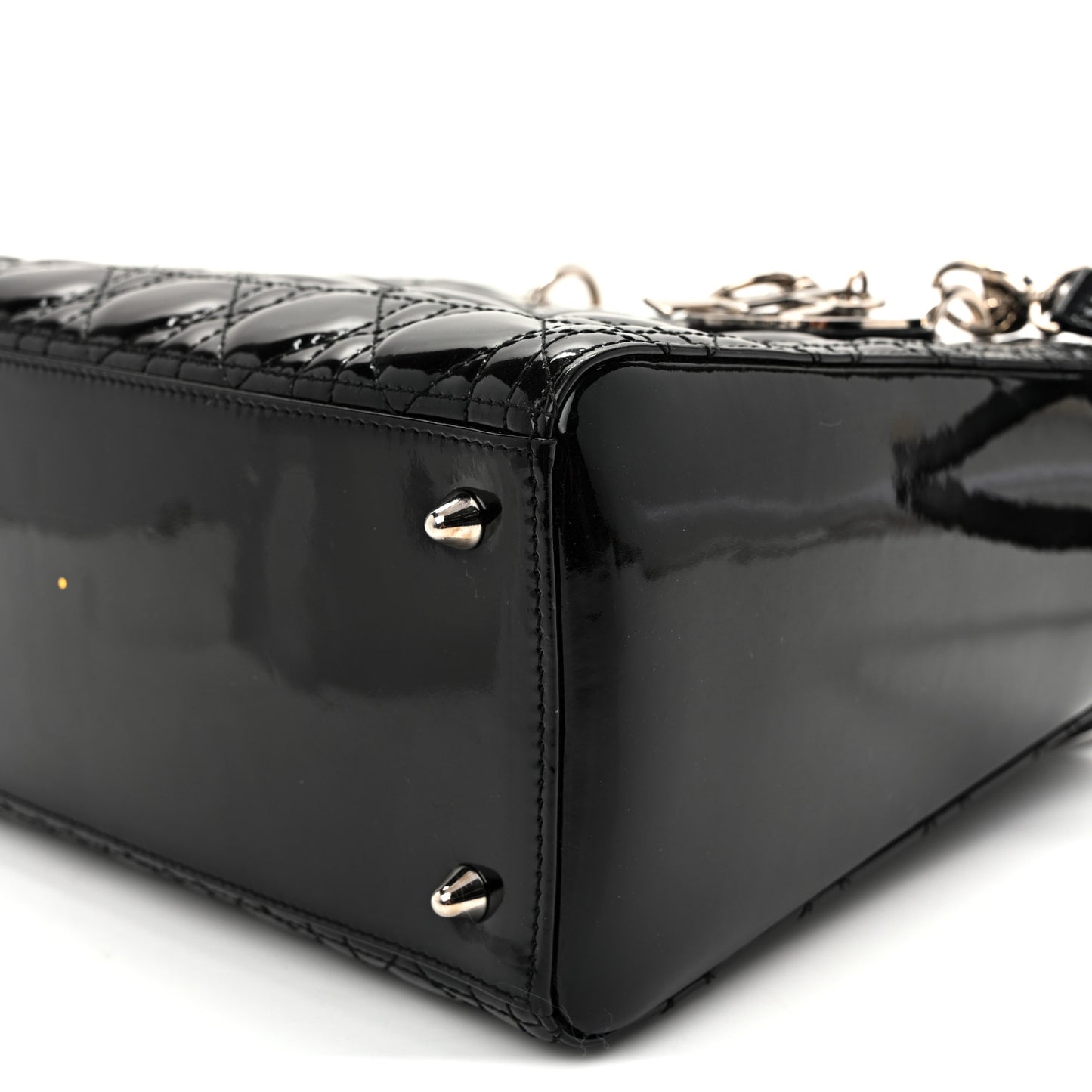 Patent Cannage Medium Lady Dior Black
