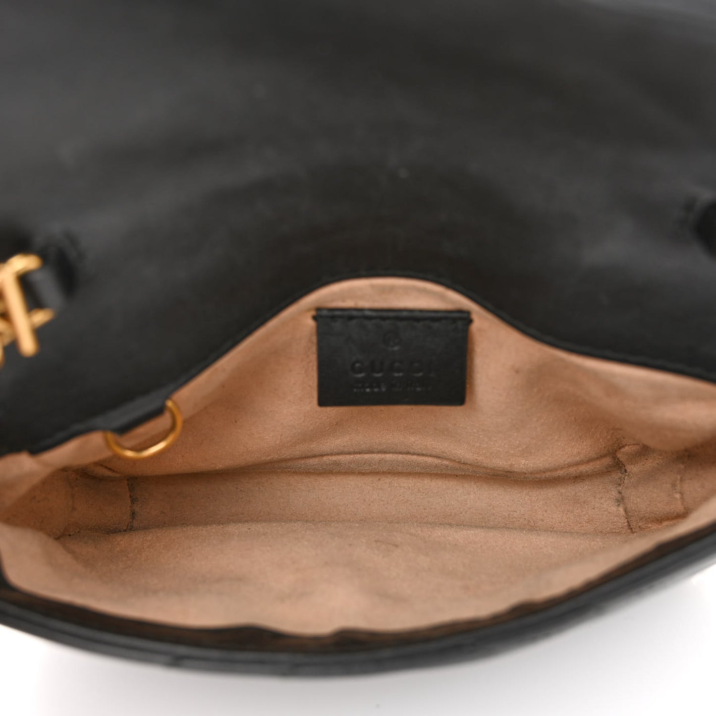 Calfskin Matelasse Super Mini GG Marmont Shoulder Bag Black