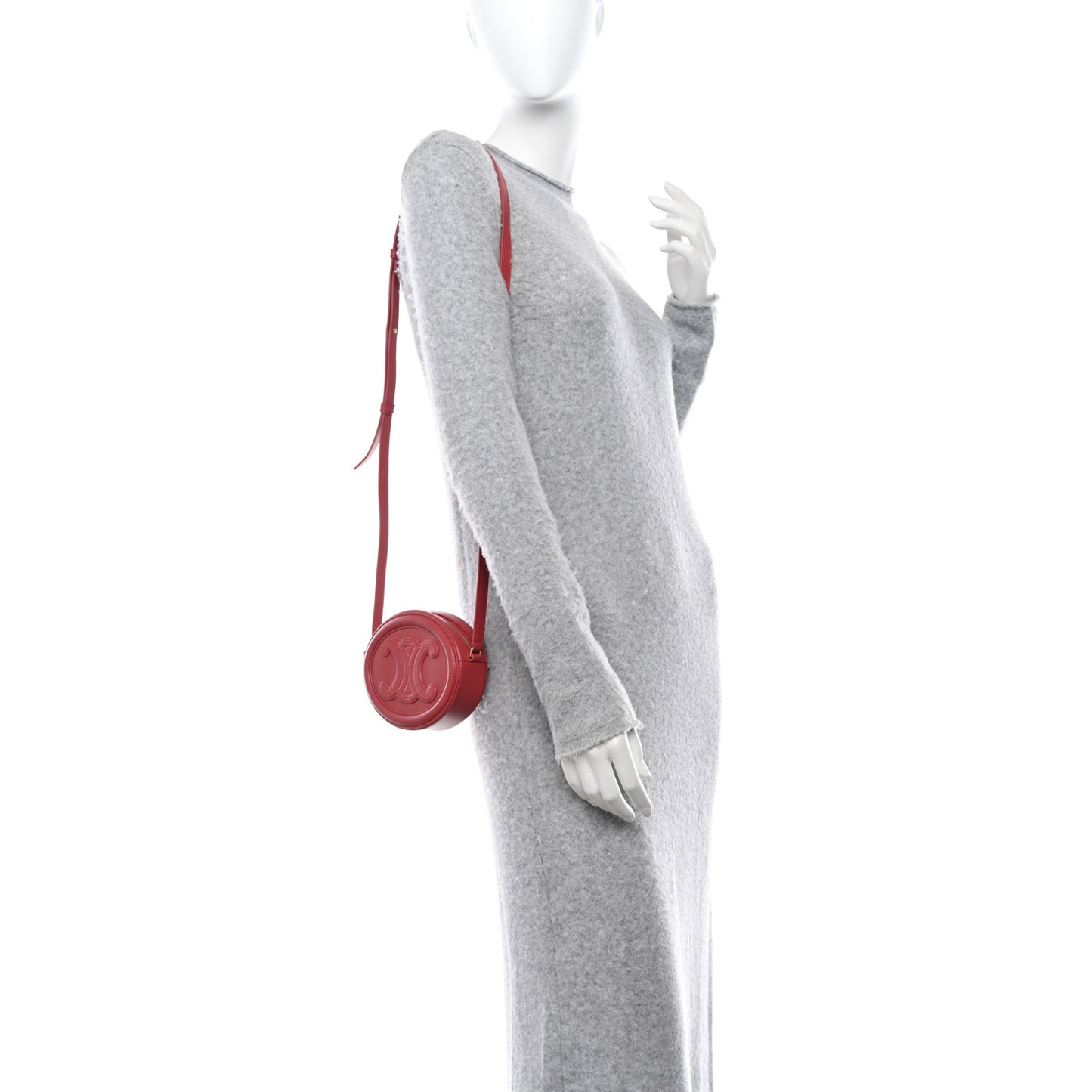 Smooth Calfskin Cuir Triomphe Oval Purse Crossbody Lipstick