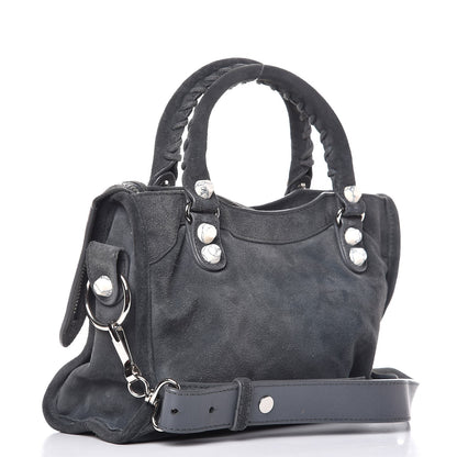 Balenciaga Baby Daim Suede Marble Hardware Mini City Grey 3 of 8