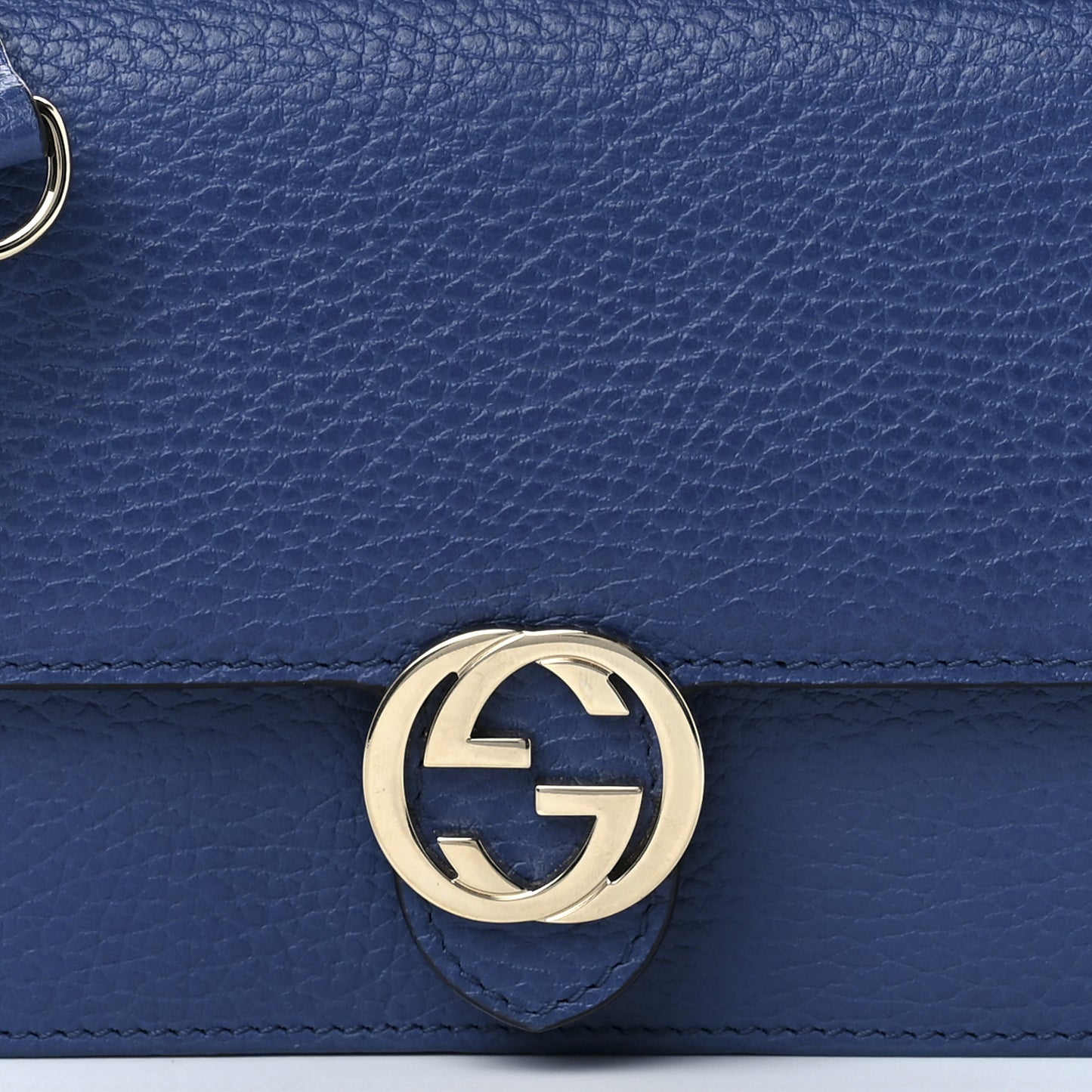 Dollar Calfskin Interlocking G Chain Wallet Caspian
