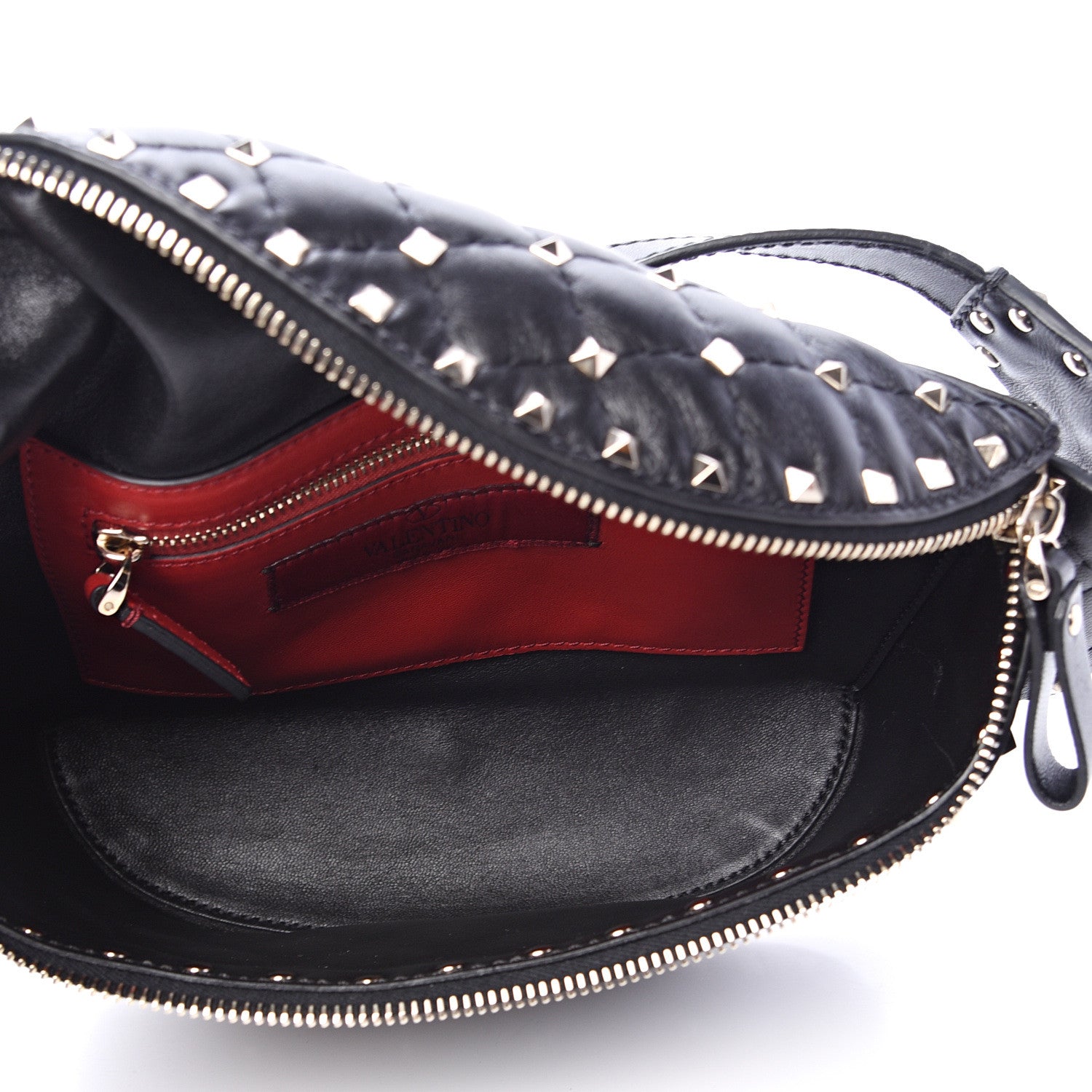 Valentino Garavani Lambskin Rockstud Spike Belt Bag 75 Black 4 of 8