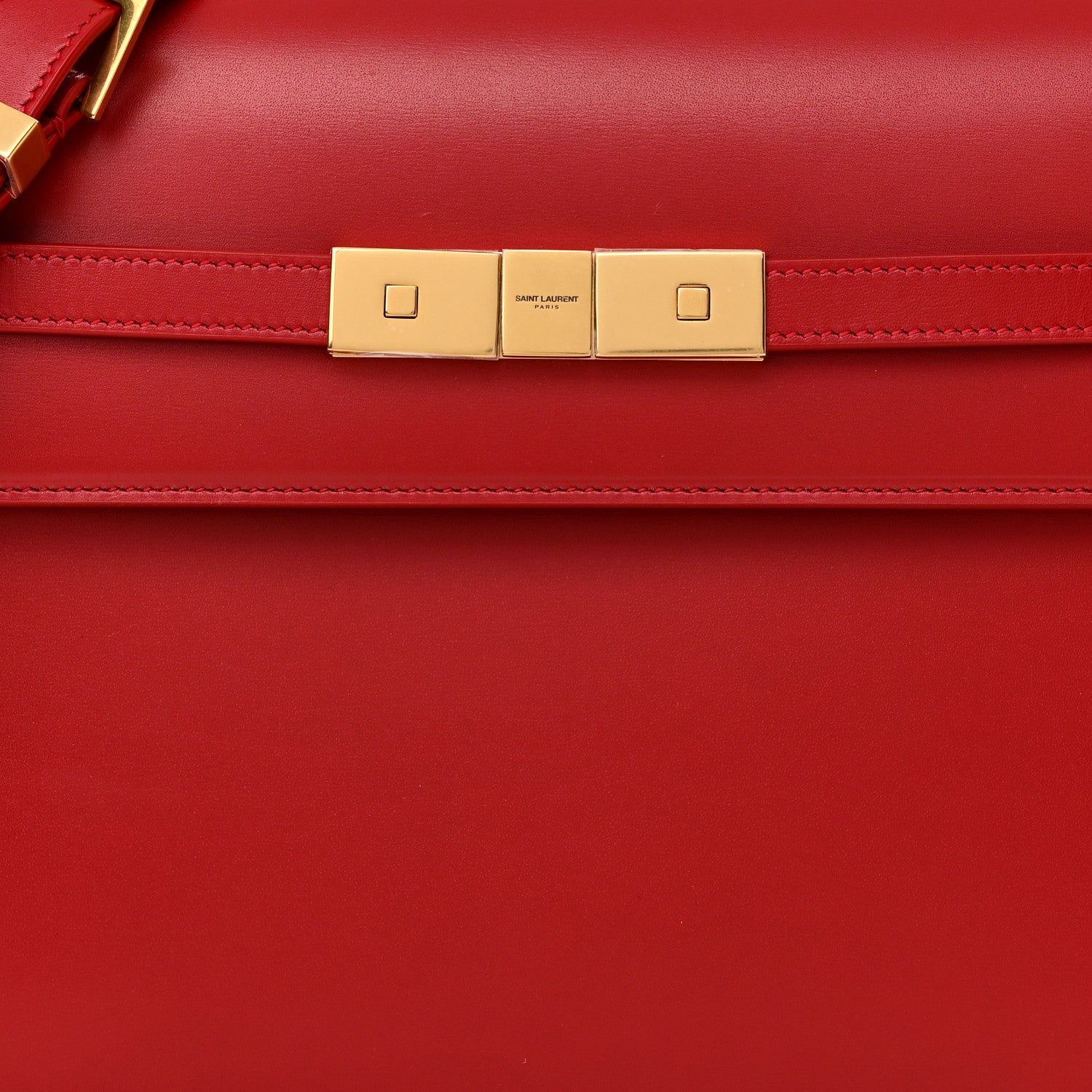 Saint Laurent Smooth Calfskin Manhattan Shoulder Bag Rouge Eros 7 of 10