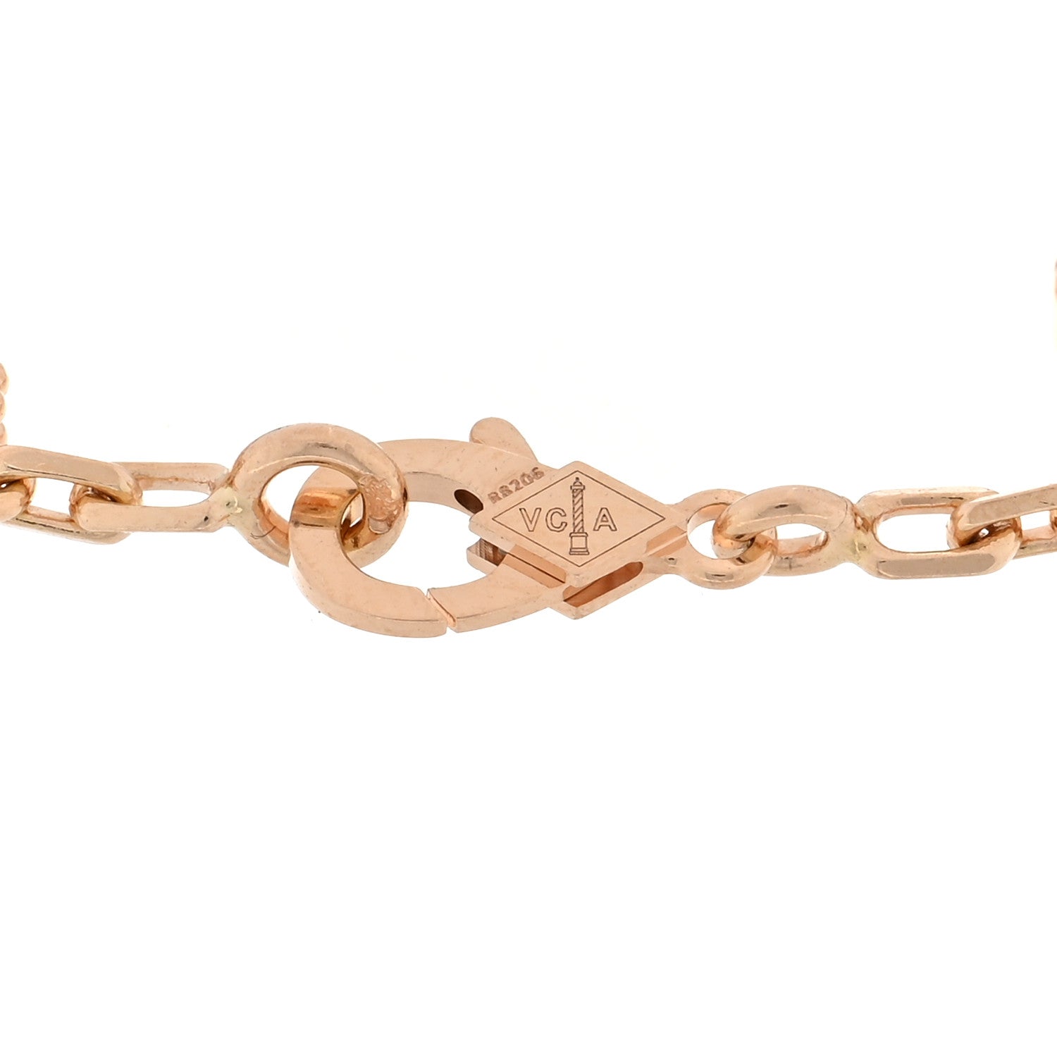 Van Cleef & Arpels 18K Rose Gold Carnelian 5 Motifs Guilloche Vintage Alhambra Bracelet 3 of 4