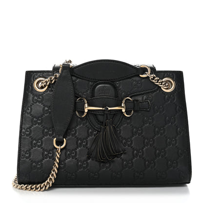 Gucci Guccissima Small Emily Shoulder Bag Black 1 of 11