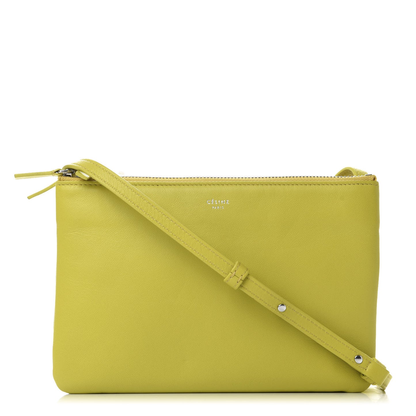 Lambskin Small Trio Crossbody Bag Fluo Yellow