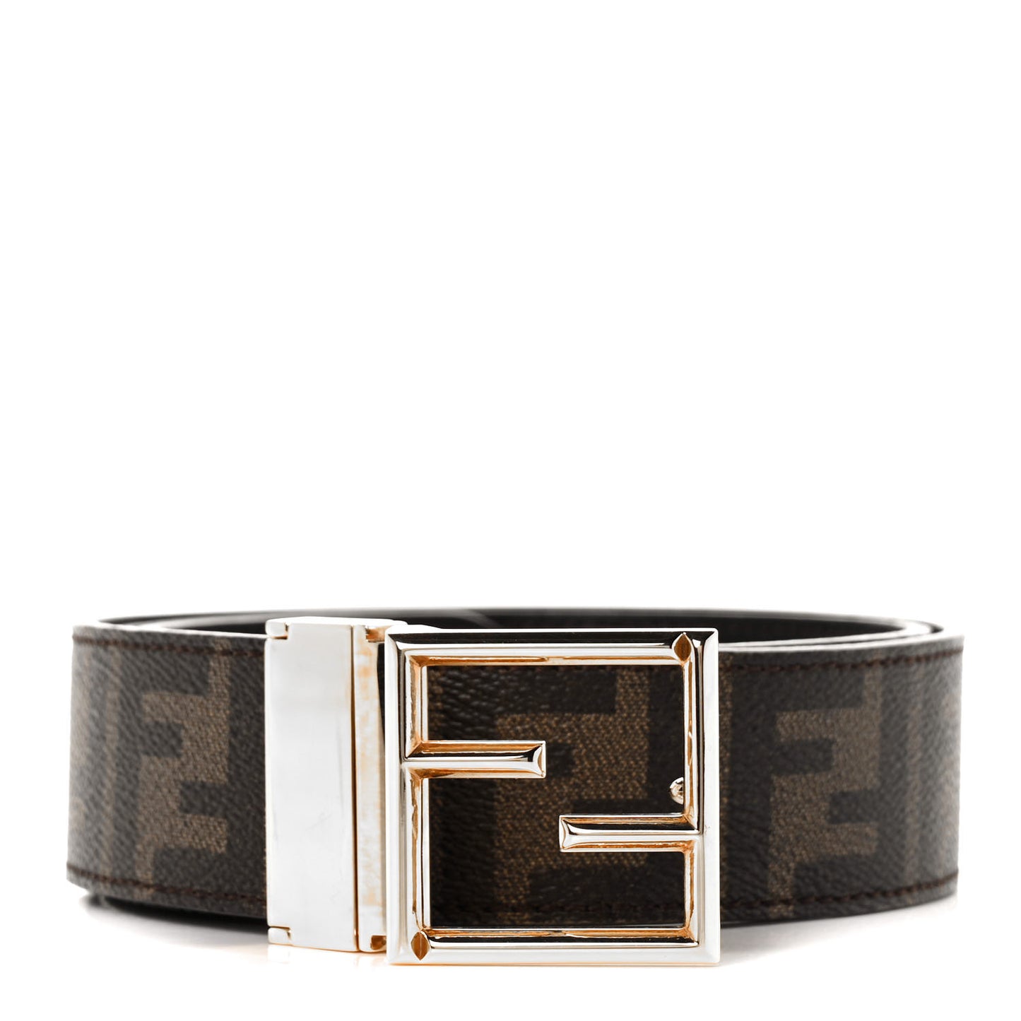 Zucca Calfskin FF Reversible Belt 75 30 Tobacco Black