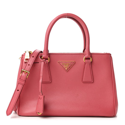 Prada Saffiano Mini Galleria Double Zip Tote Peonia 1 of 10