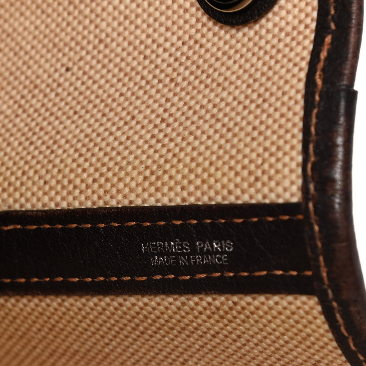 Buffle Sindhu Toile Garden Party 36 MM Tote Marron Fonce