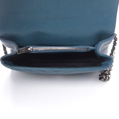 Saint Laurent Sheepskin Matelasse Monogram Medium College Bag Peacock Green 5 of 17