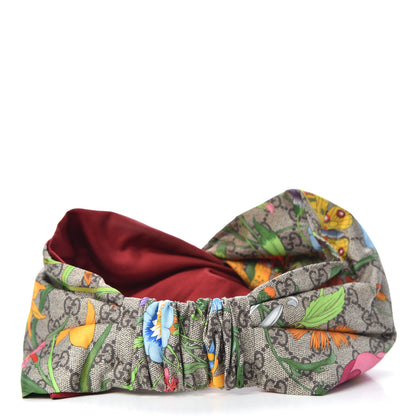 Gucci Silk Monogram Flora Print Headband M Red 3 of 7