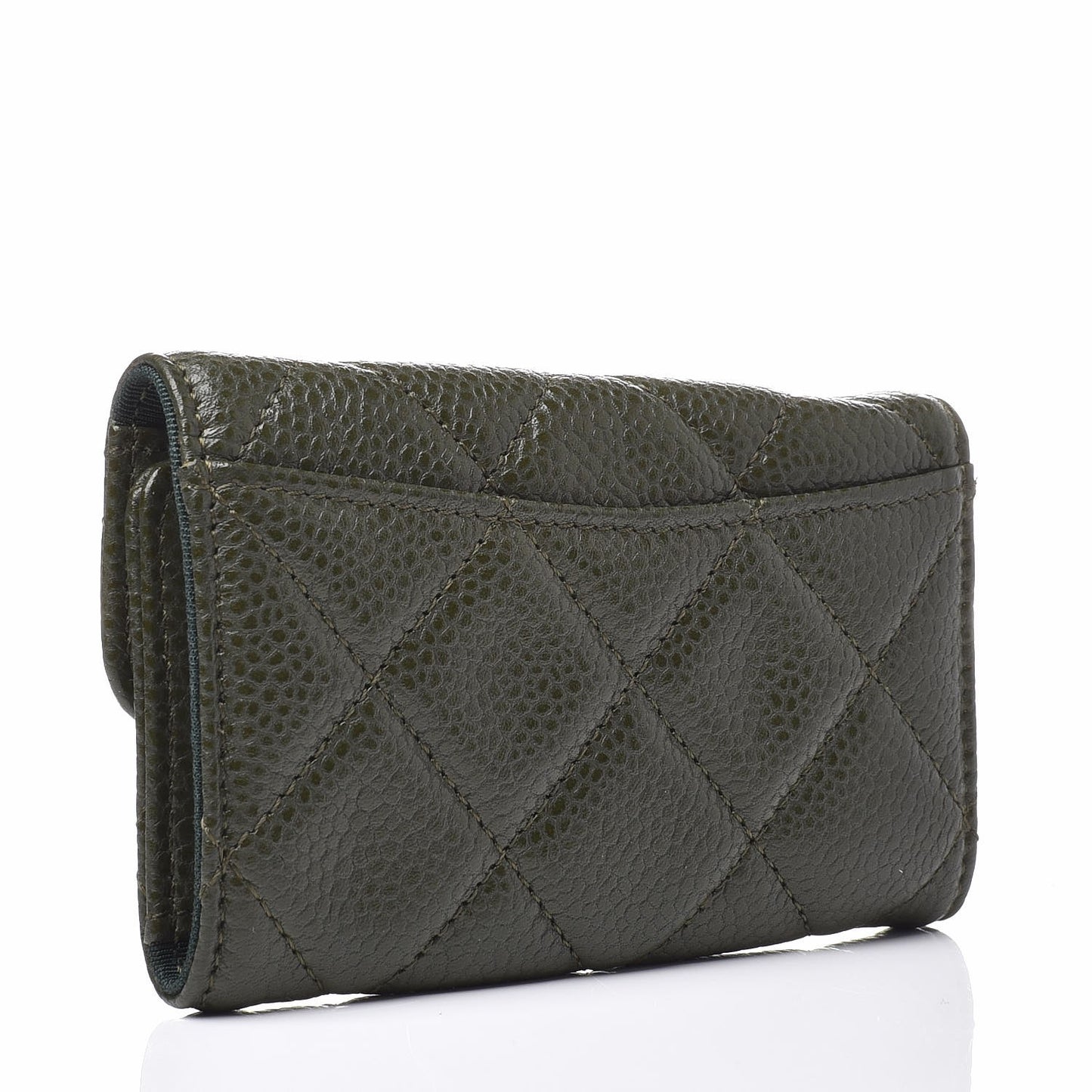 Caviar Quilted 6 Key Holder Green