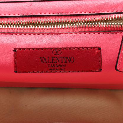 Valentino Garavani Vitello Small Rockstud Tote Deep Rose 5 of 17