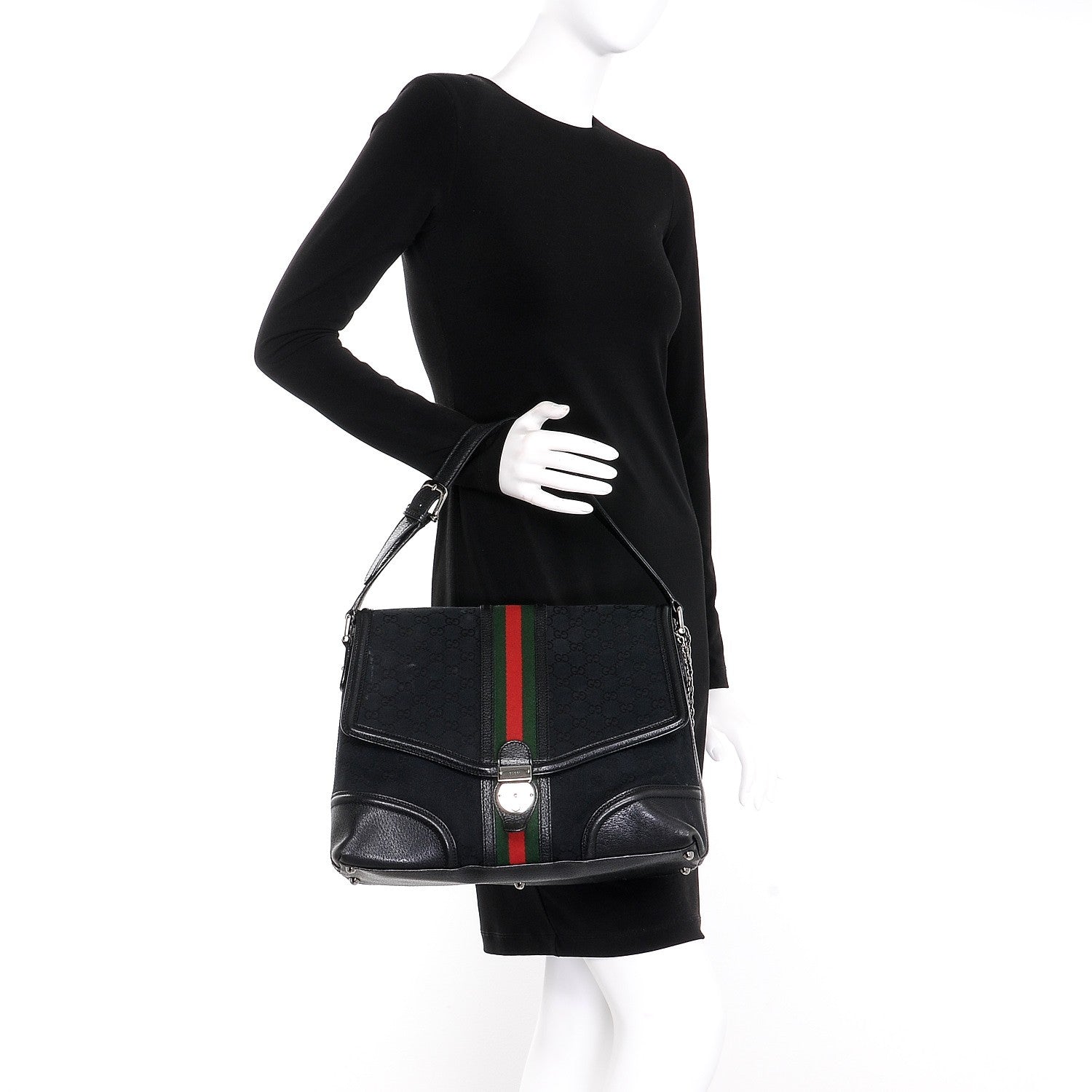 Gucci Monogram Large Treasure Flap Black 2 of 13