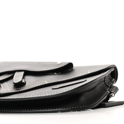Christian Dior X KAWS Grained Calfskin Saddle Pouch Black 9 of 9