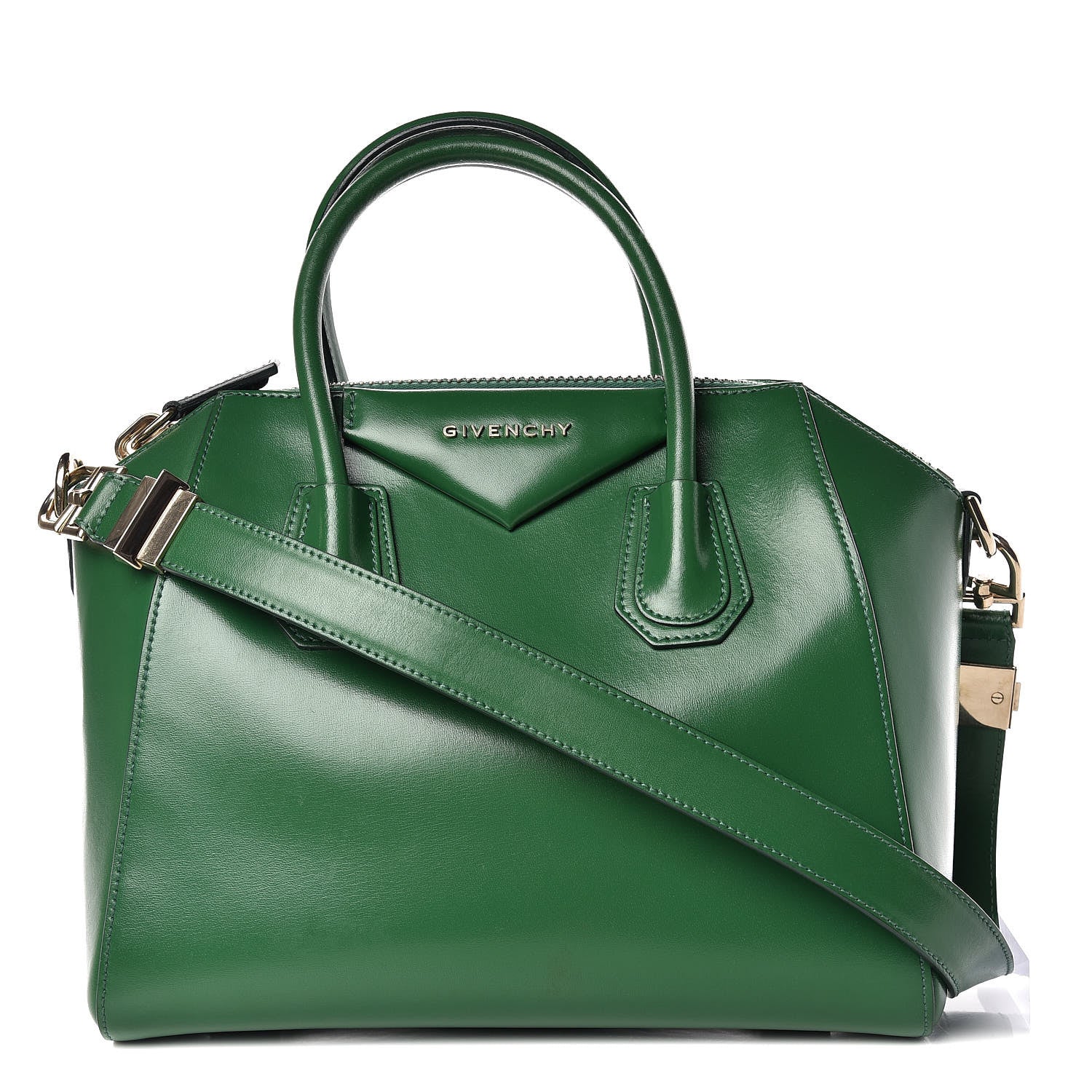Givenchy Shiny Lord Calfskin Small Antigona Emerald 1 of 16